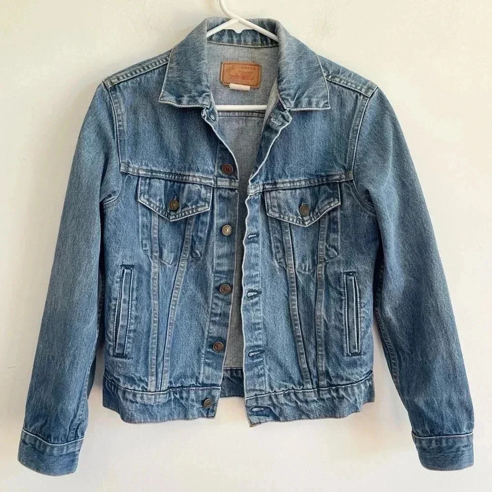 80s GAP Pioneer Jean Jacket Classic Blue Denim Button Up Unisex Quality